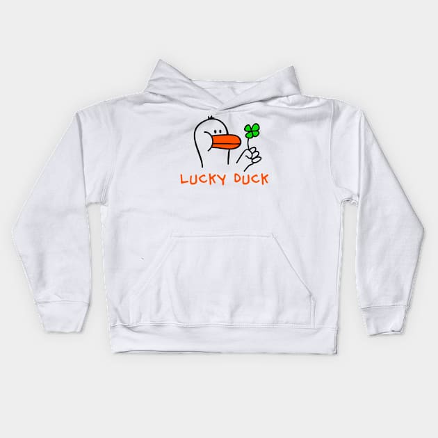 Lucky Duck Kids Hoodie by schlag.art